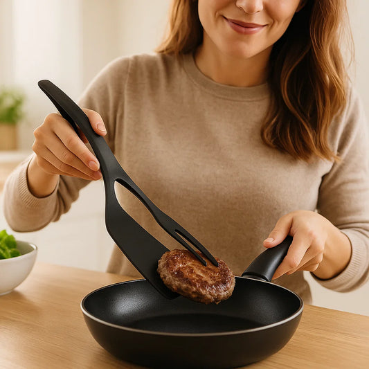 Multifunctional Kitchen Tongs with Spatula Function
