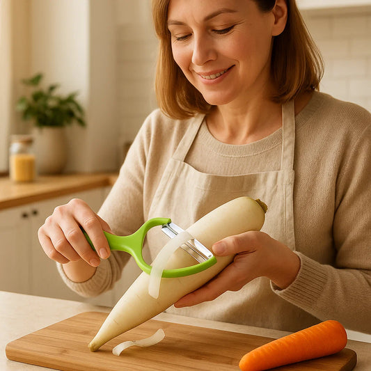 Wide Stainless Steel Peeler for Fruit and Vegetables